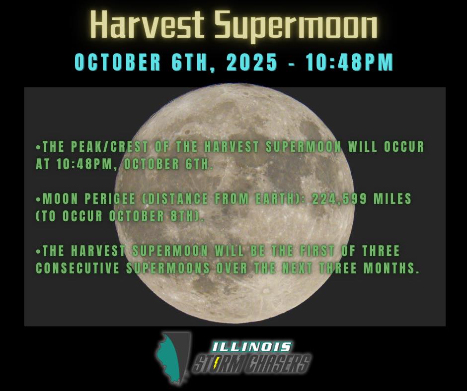 Illinois - Reminder: Harvest Supermoon tonight! 🌕 The Harvest Supermoon ...