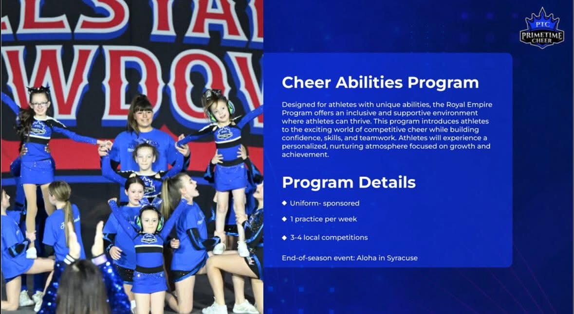 PRIMETIME CHEER - 🌟 Cheer Abilities Program Starts This... | Facebook