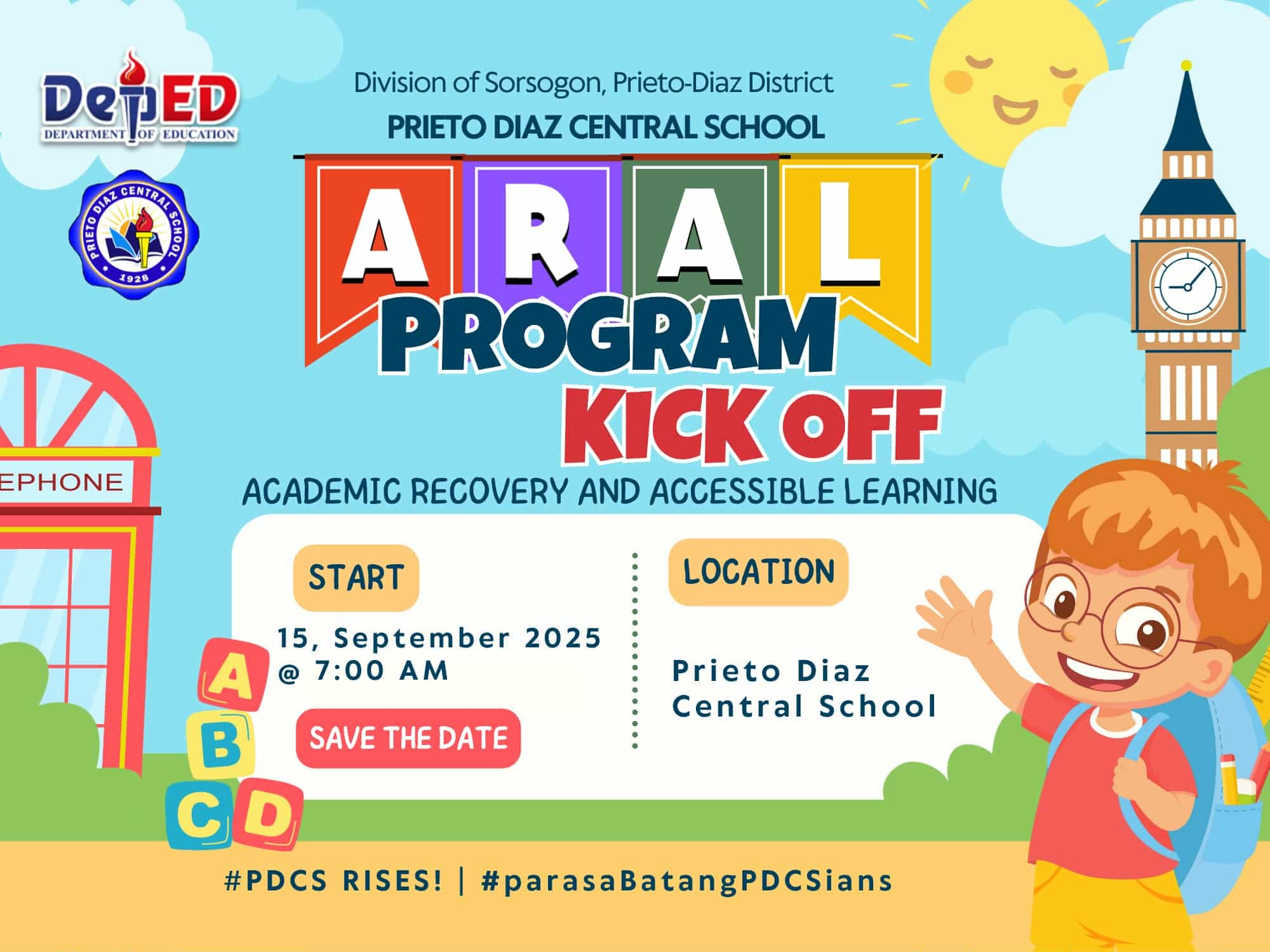 📚 ARAL Program Kick-Off 📚... - Prieto Diaz Central School | Facebook