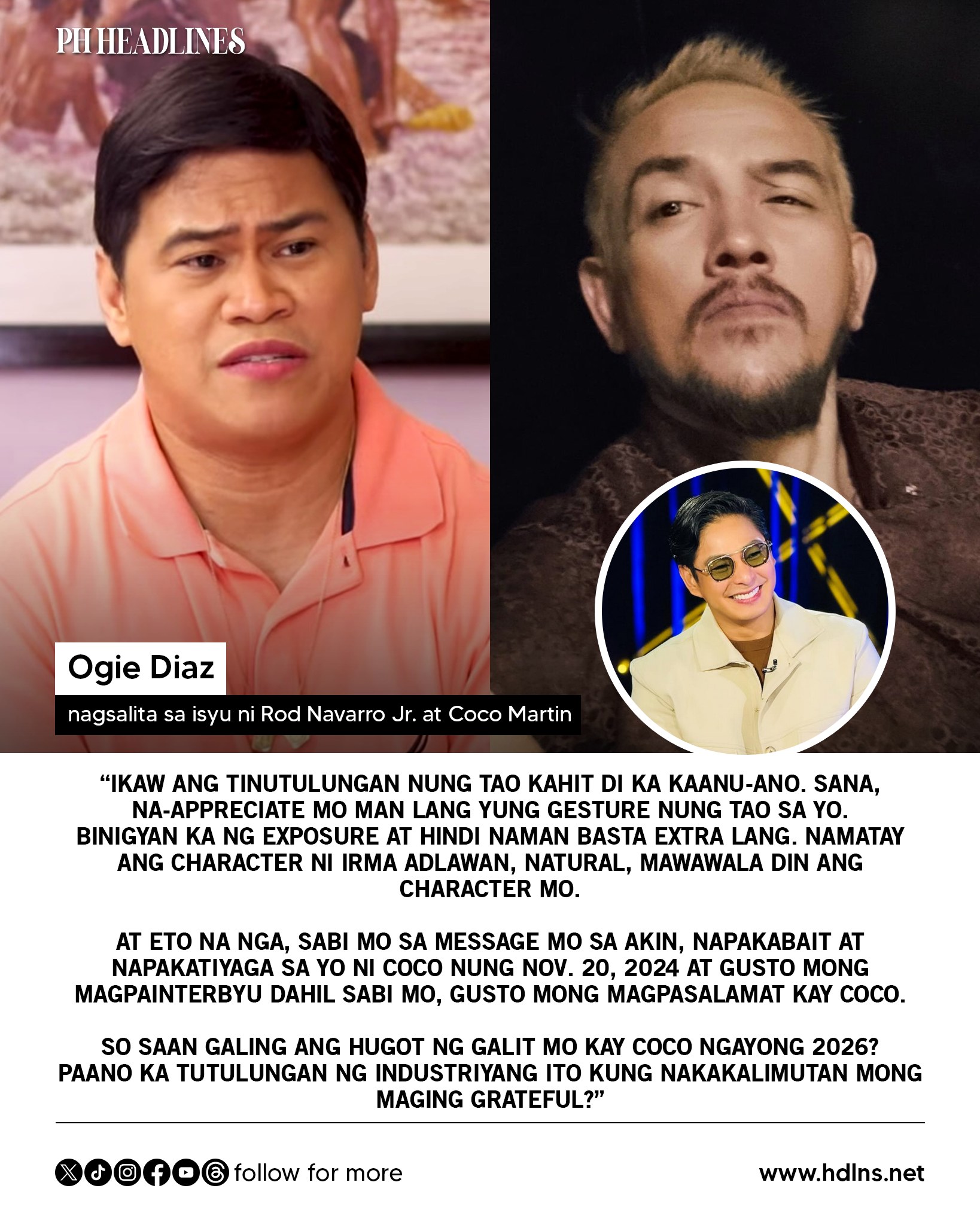 PH Headlines - Naglabas ng pahayag si Ogie Diaz kaugnay sa... | Facebook