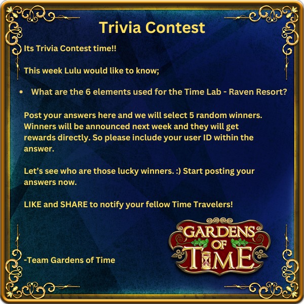 Gardens of Time - 🌟 Attention Time Travelers! It's Trivia... | Facebook