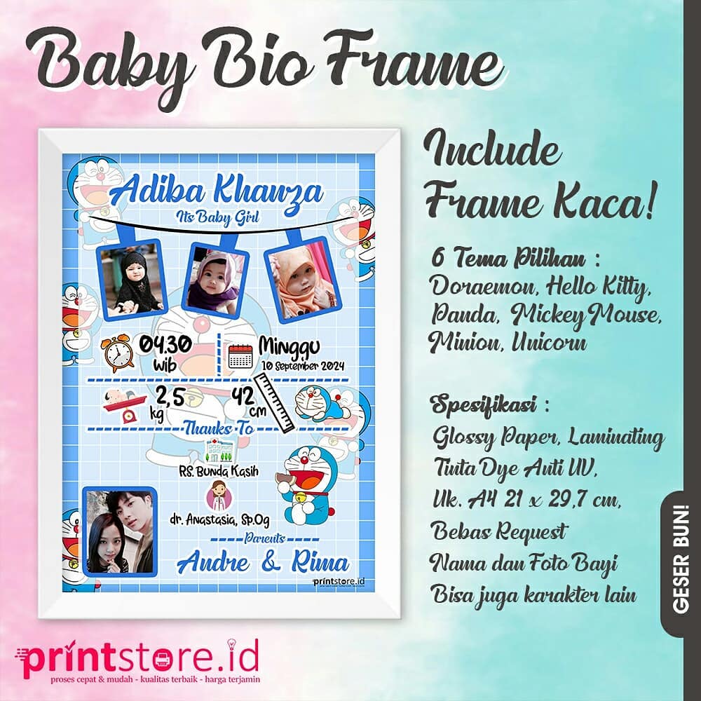printstore.id - BABY BIO FRAME (Biodata Bayi) Ada yang... | Facebook