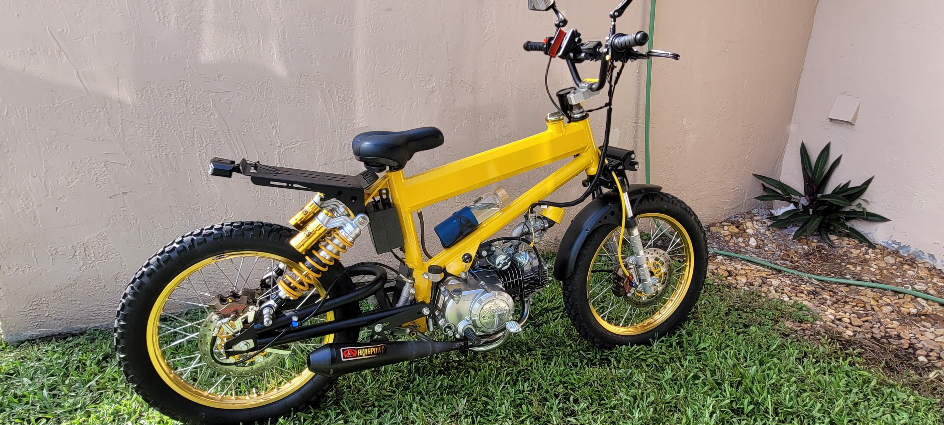 bmx gas powered bicycle MotoTec 49cc Mini Bike Black Great for driveway and parking lot fun Fat Tracker: Down & Out's