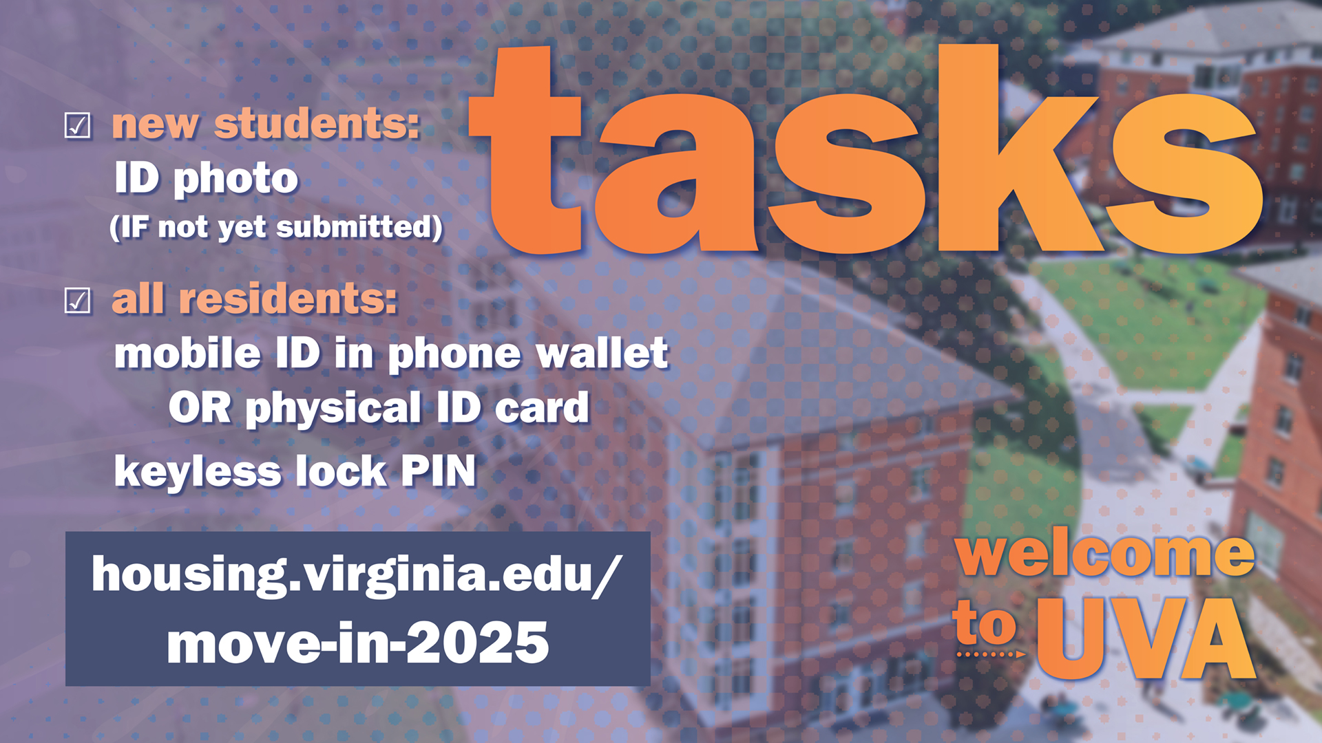 UVA - On-Grounds residents: have you checked off tasks to complete ...