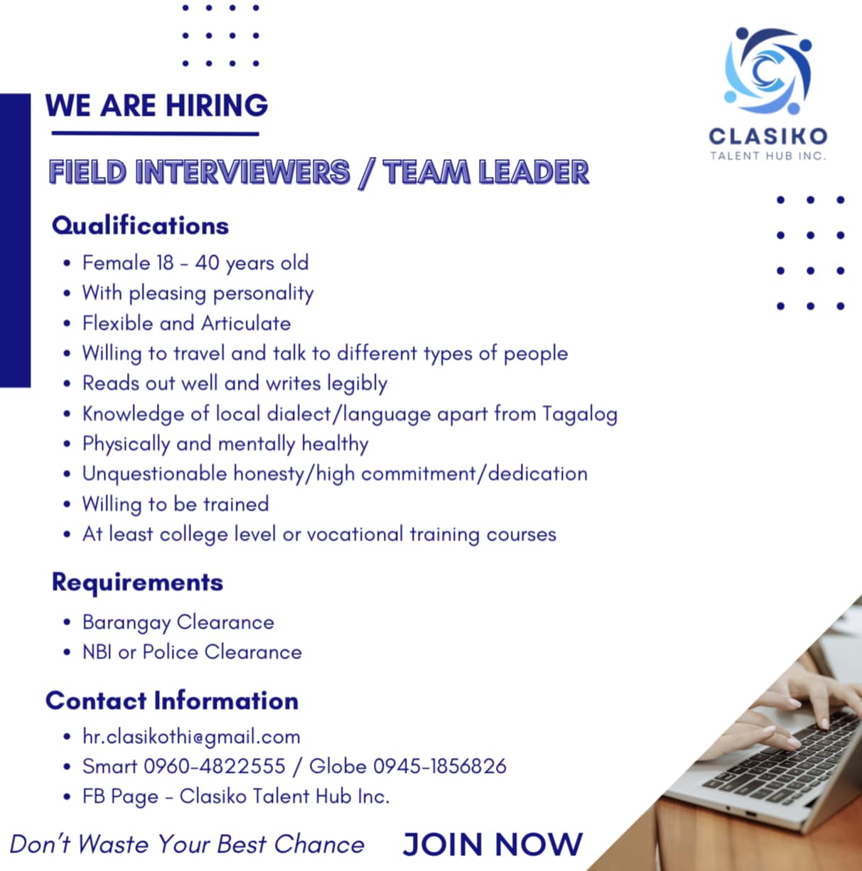 Clasiko - We are hiring! Clasiko Talent Hub Inc. is looking for ...