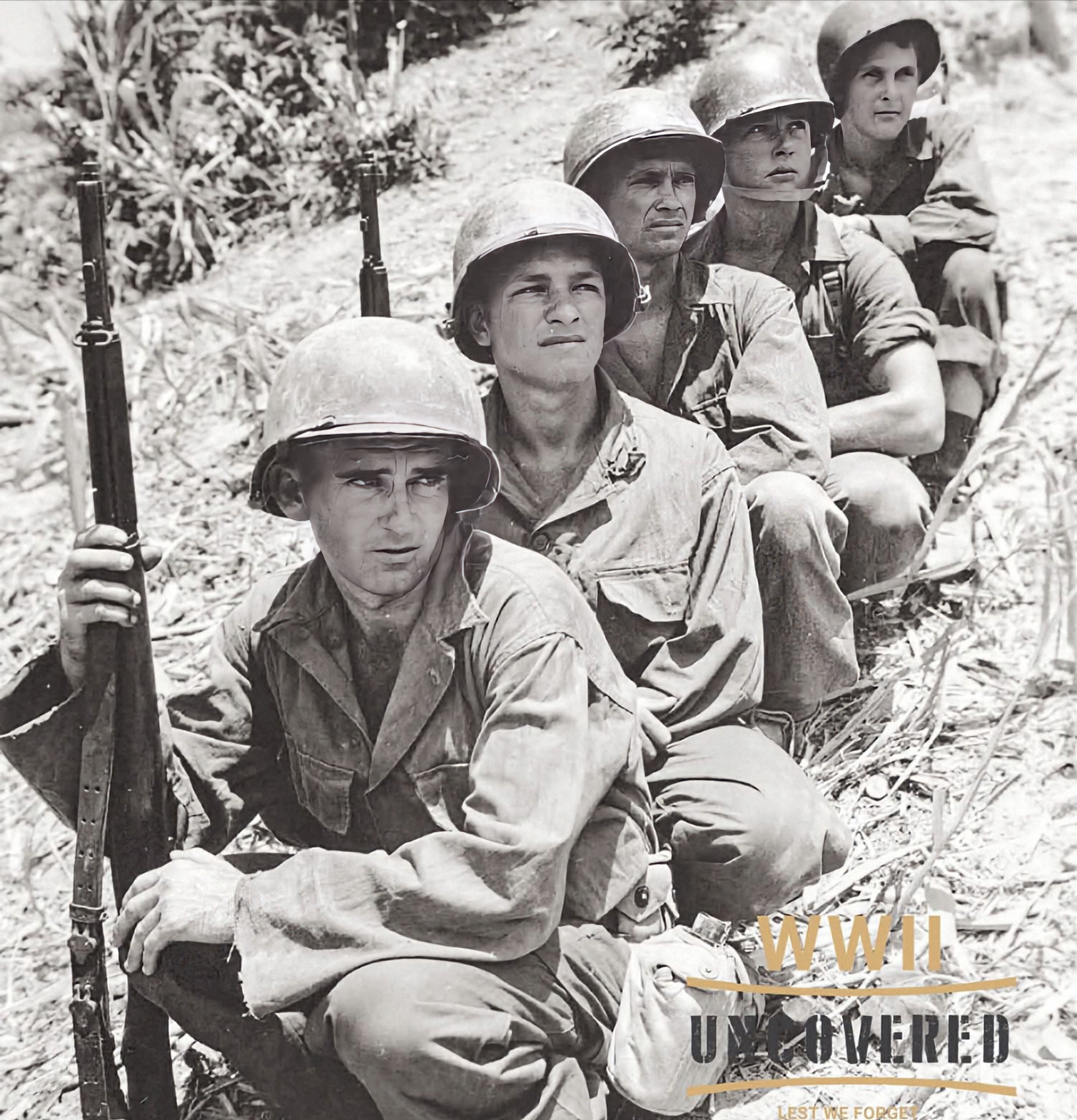 Seven Texans of the 96th Infantry Division's 763rd Tank Battalion