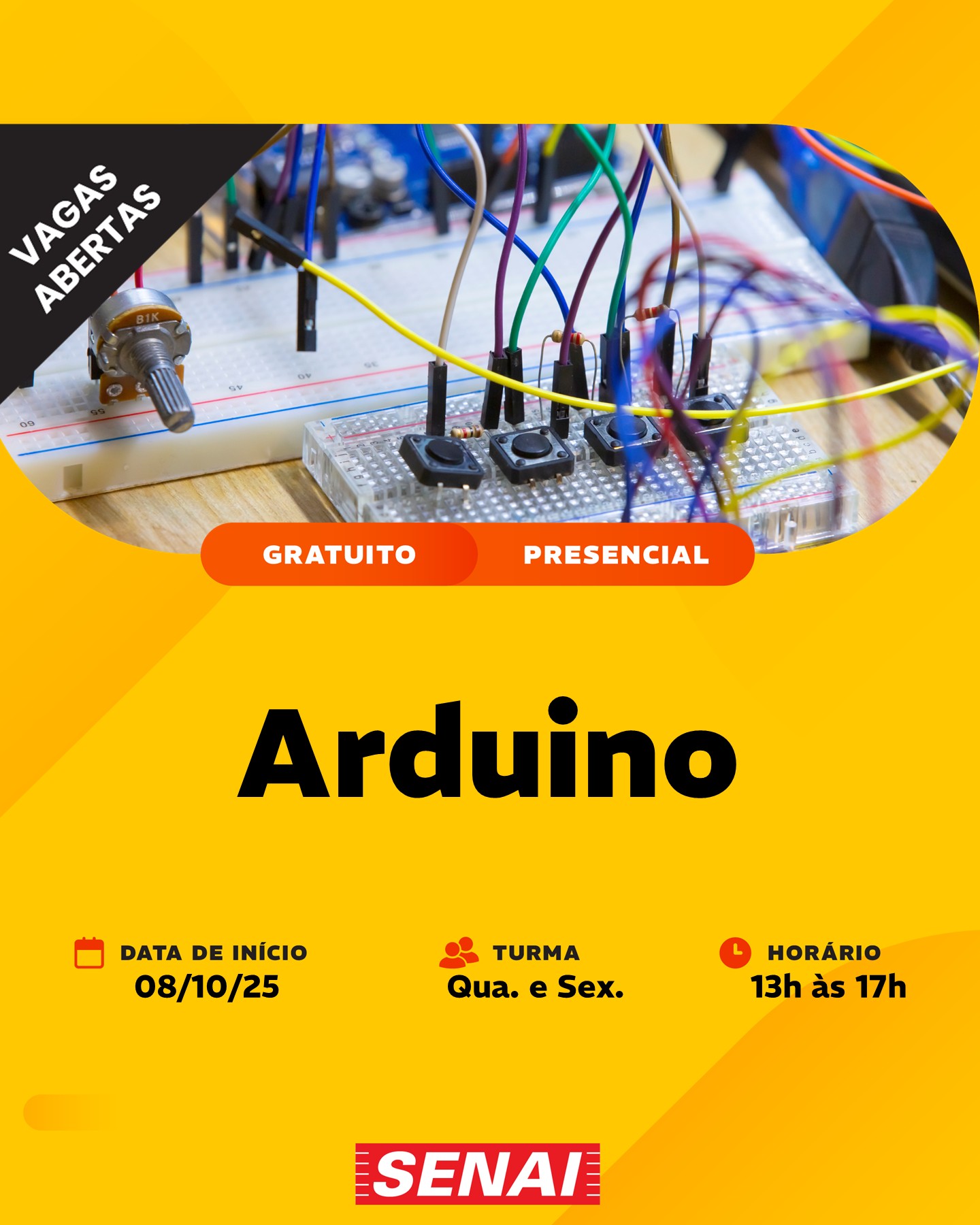 Senai - Aprenda na prática com o curso presencial e gratuito de Arduino ...