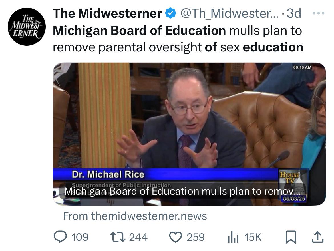 Steve - Michael Rice and the Michigan Board of Education are out of ...