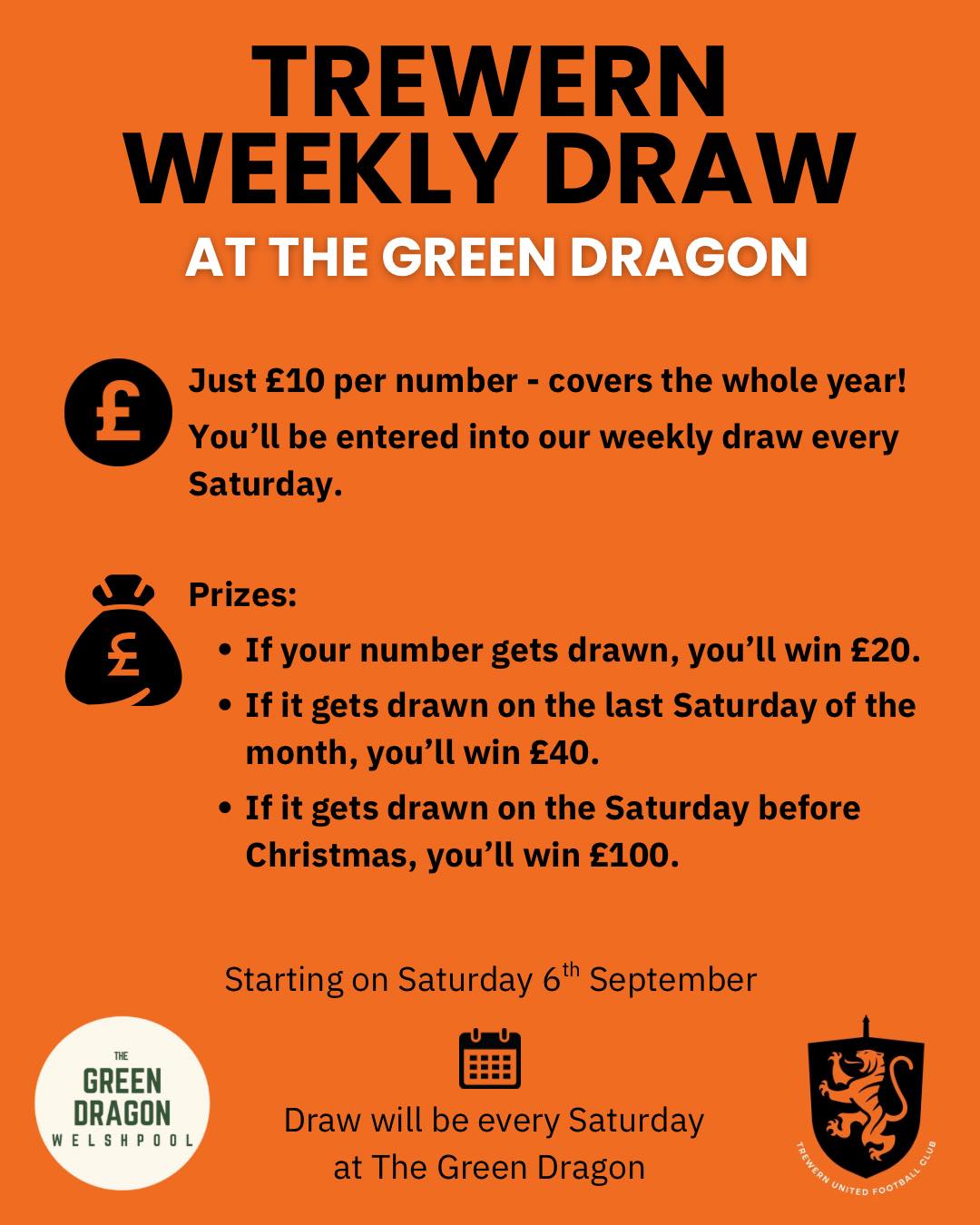 Trewern - 💷 Trewern Weekly Draw 💷 There’s one month left of our 24/25 ...