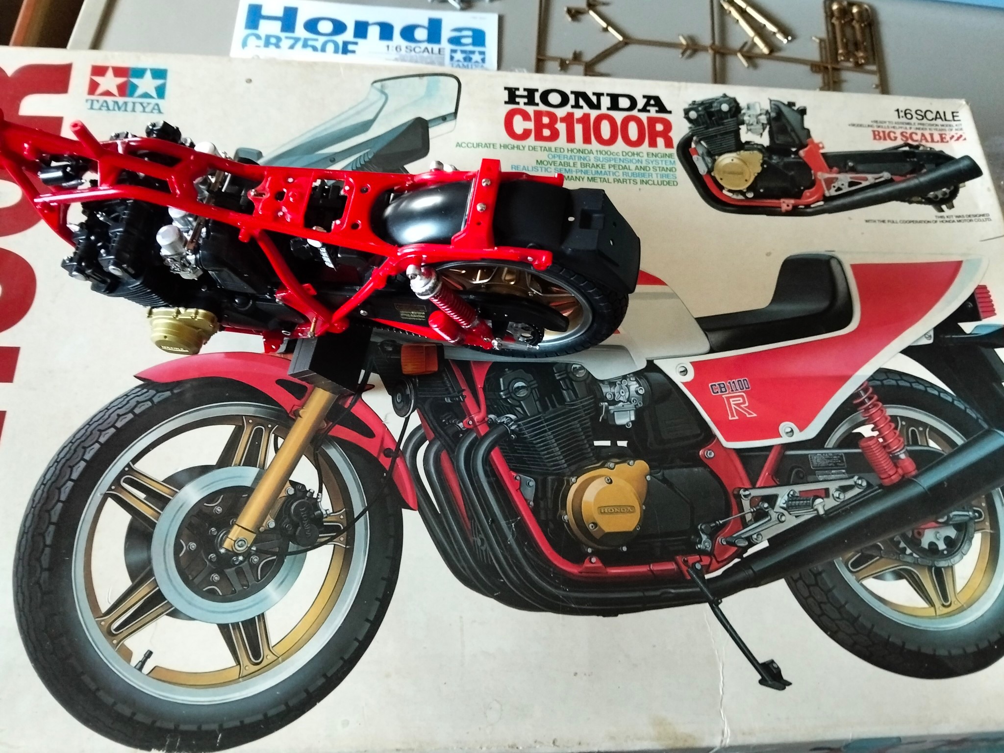 Tamiya 1981 Honda CB1100R model in progress