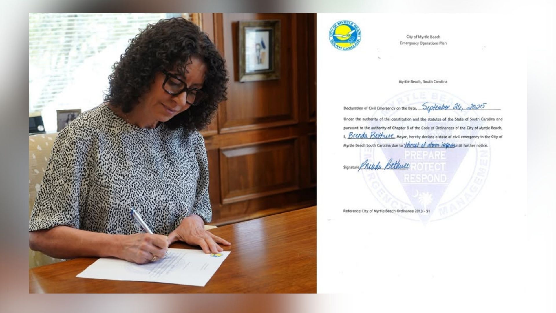 WPDE - Myrtle Beach Mayor Brenda Bethune signed a Declaration of Civil ...