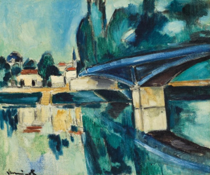 Maurice de VLAMINCK (French painter, 1876 – 1958). The Bridge on
