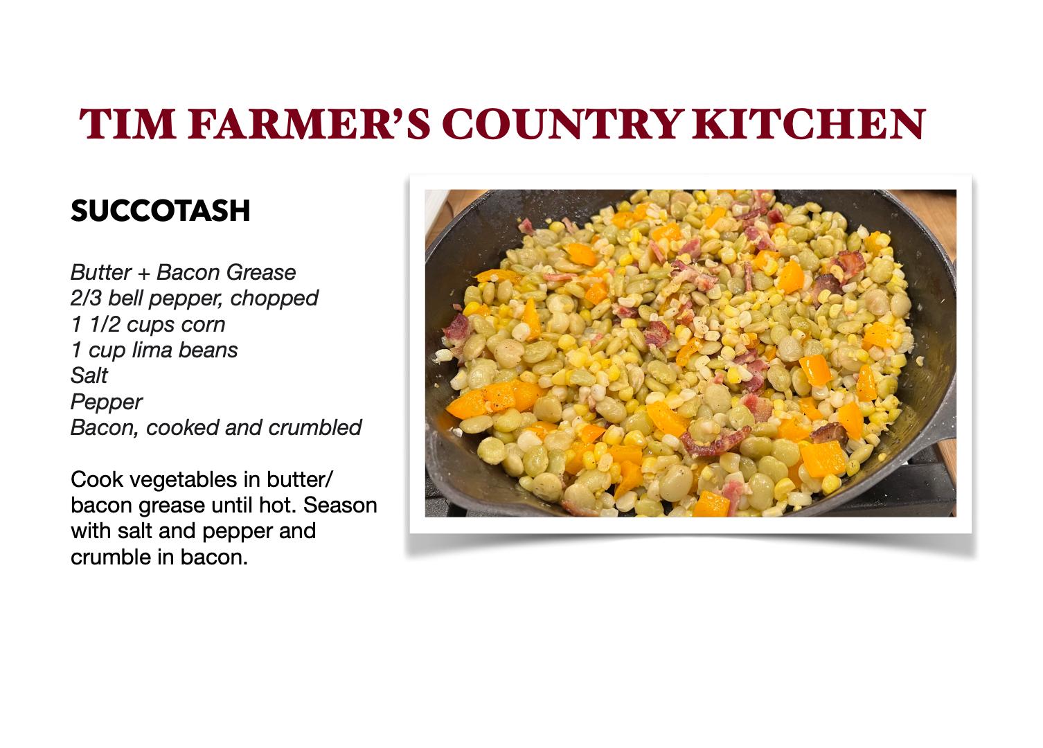 Tim - Buttery with a little crunch, this Succotash is a wonderful side ...