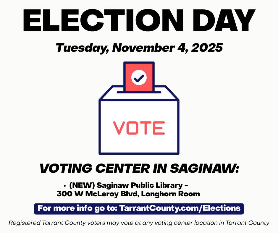 Saginaw - Today, November 4, 2025, is Election Day! Polls are open from ...