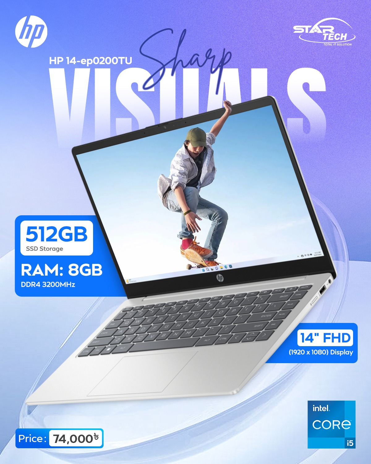 Star - 💻 Sleek • Reliable • Productive – HP 14-ep0200TU Core i5 13th ...