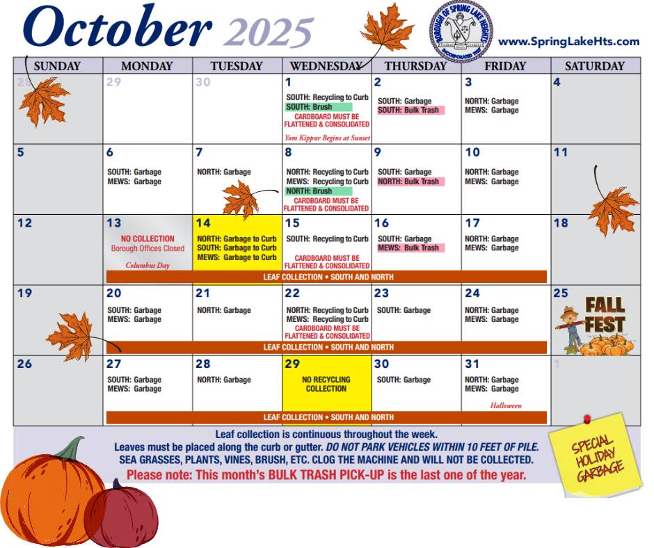 Welcome to October! With... - Borough of Spring Lake Heights | Facebook