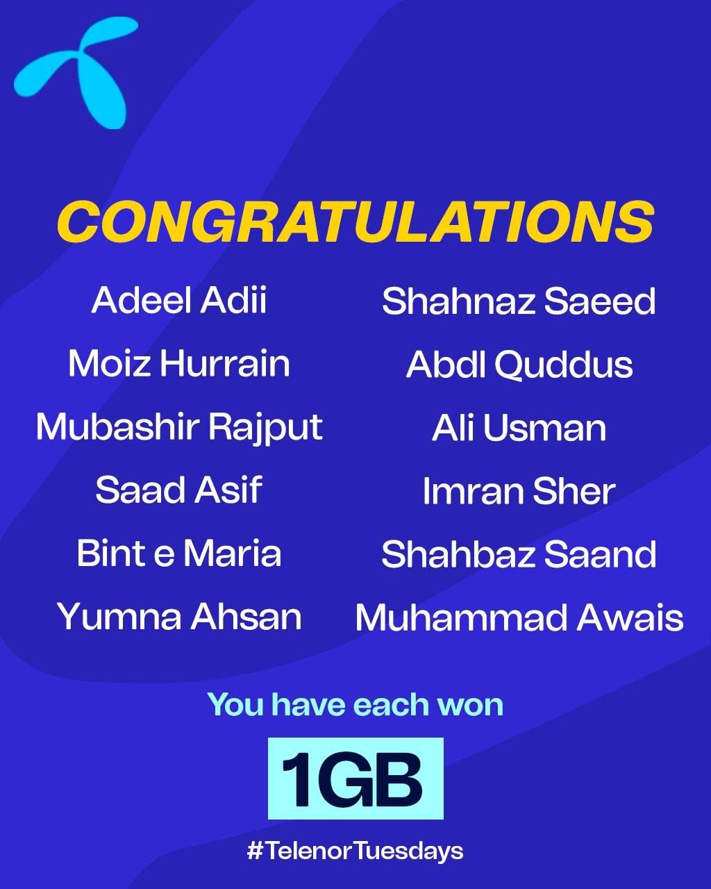 🎉 Congratulations to our lucky Telenor... - Telenor Pakistan | Facebook