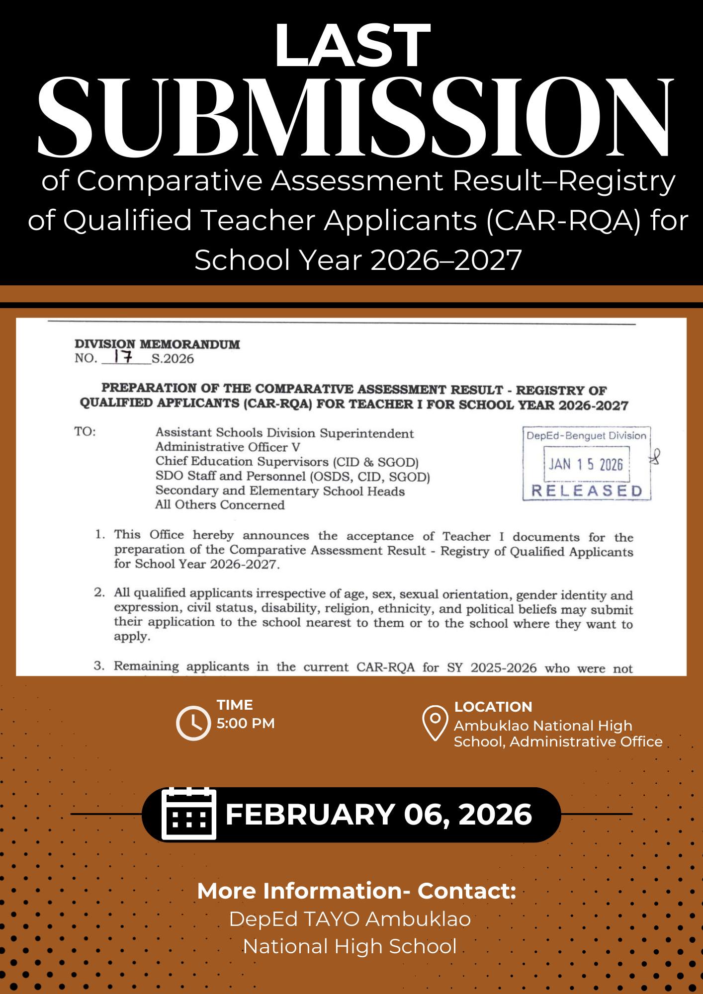 DepEd TAYO... - DepEd TAYO Ambuklao National High School