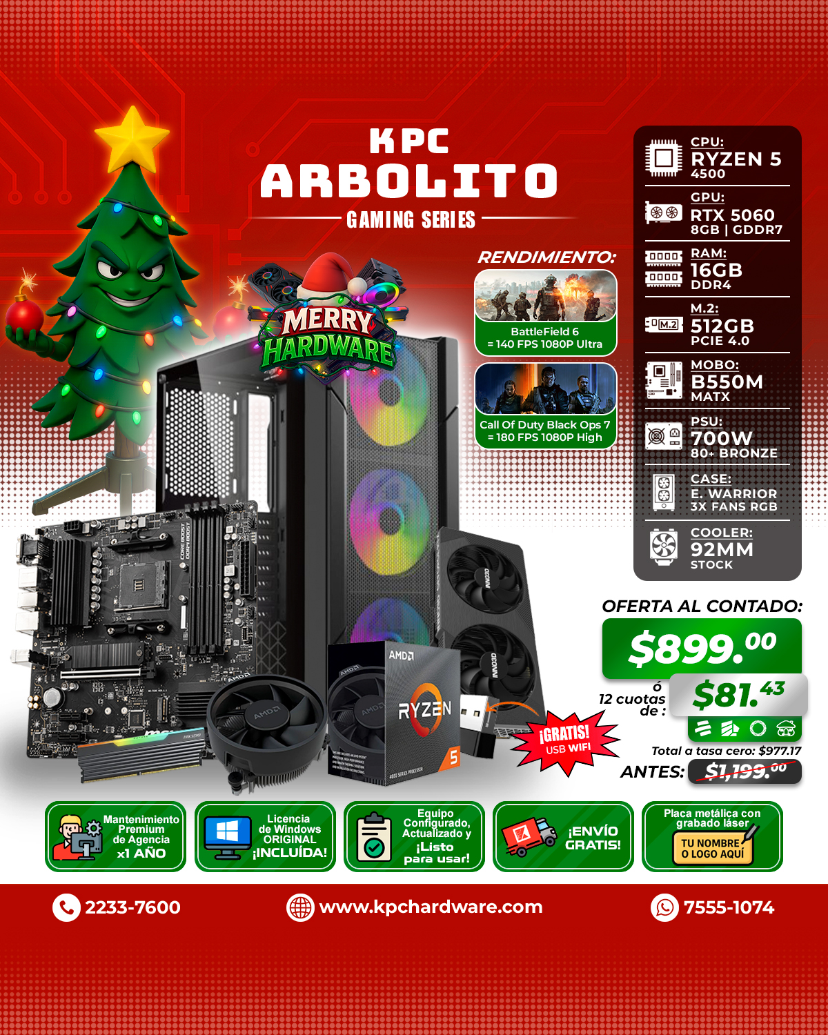 KPC - 🎄MICROPROCESADOR: AMD RYZEN 5 4500 / 4.1GHZ / 6 NÚCLEOS / 12 ...