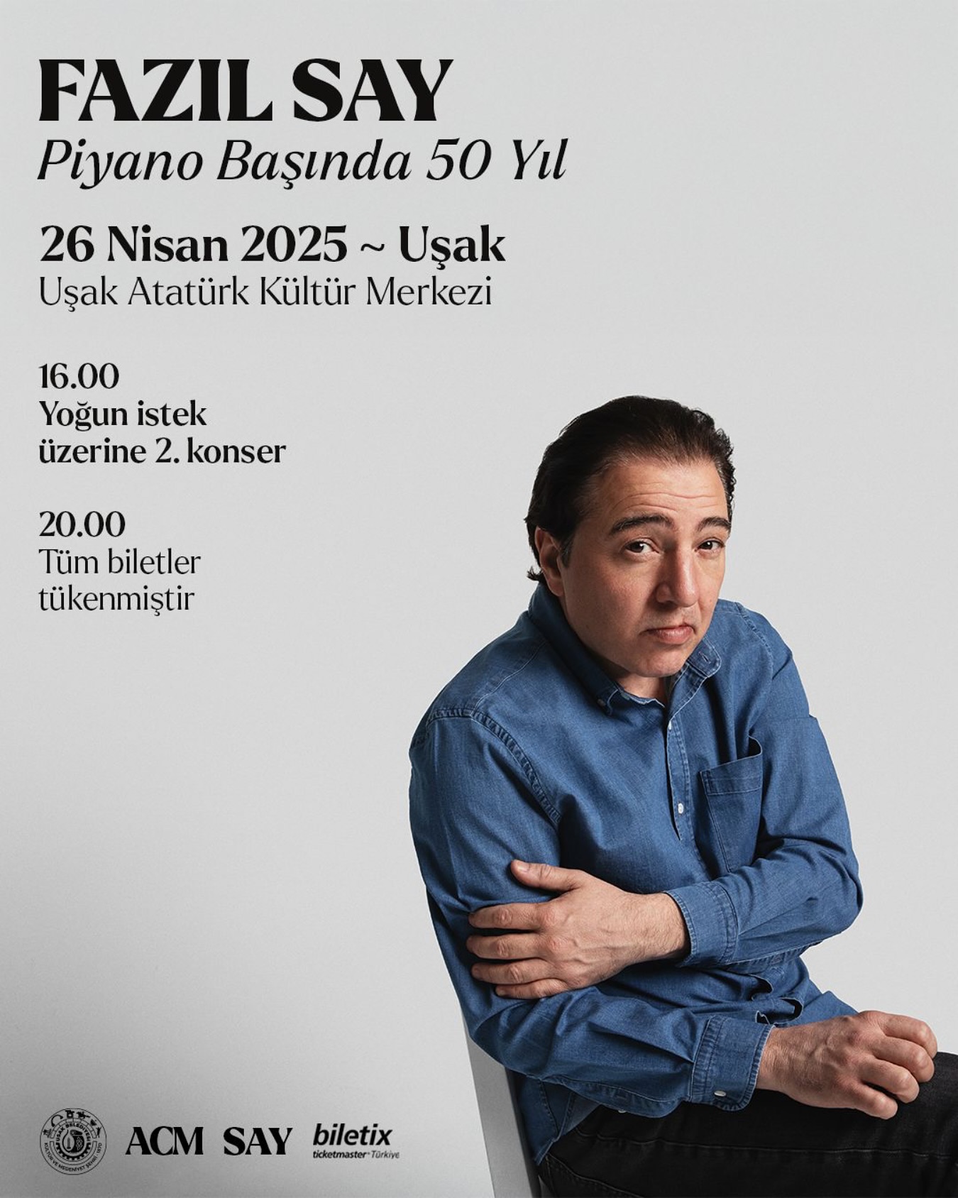 Uşak Belediyesi Kültür ve Sosyal İşler Müdürlüğü - 🎶 FAZIL SAY - Piyano ...