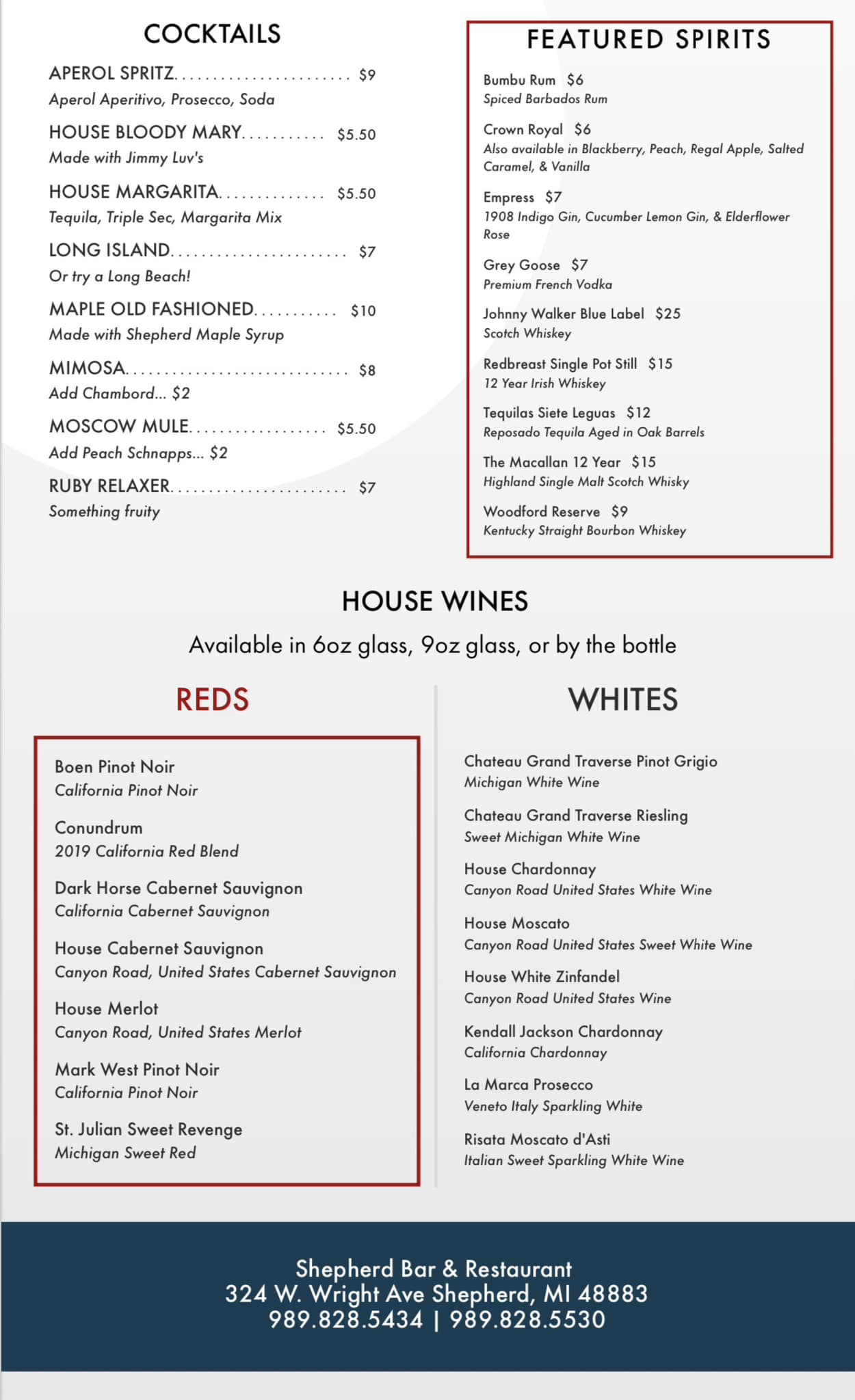 Shepherd Bar & Restaurant | Shepherd MI