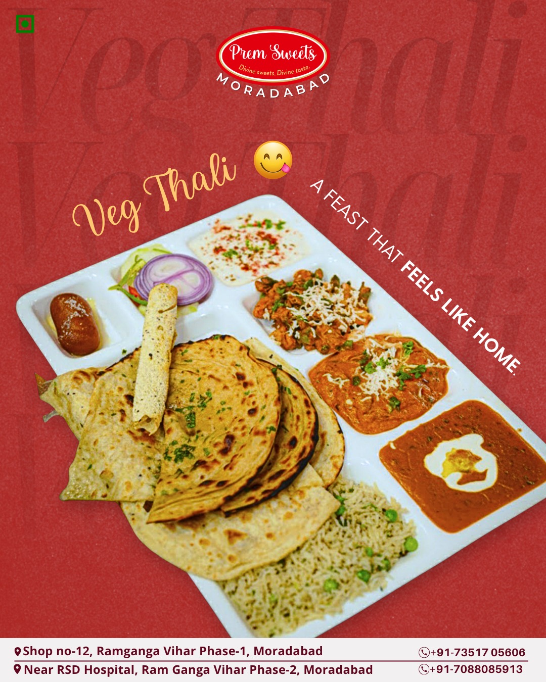Prem - Missing maa ke haath ka khaana? We’ve got you covered! Our Veg ...