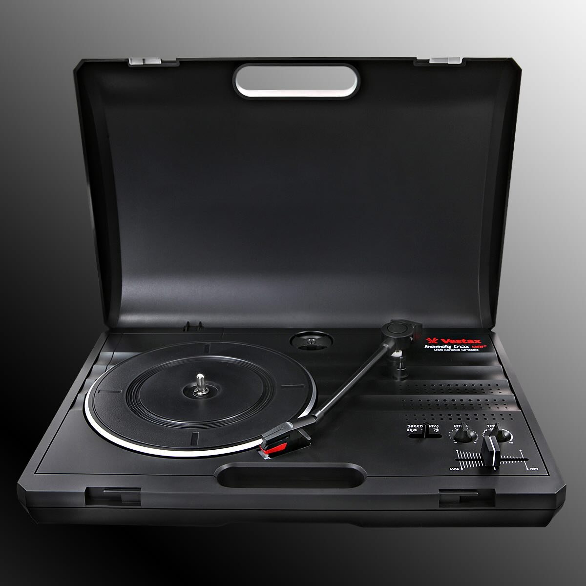 Discover the Vestax Handy Trax portable turntable. Perfect for