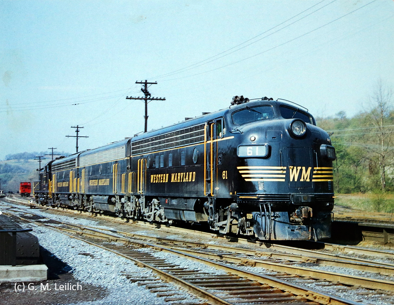 Western - Western Maryland Railway F7 A-B-B set, numbers 61, 406, 401 ...