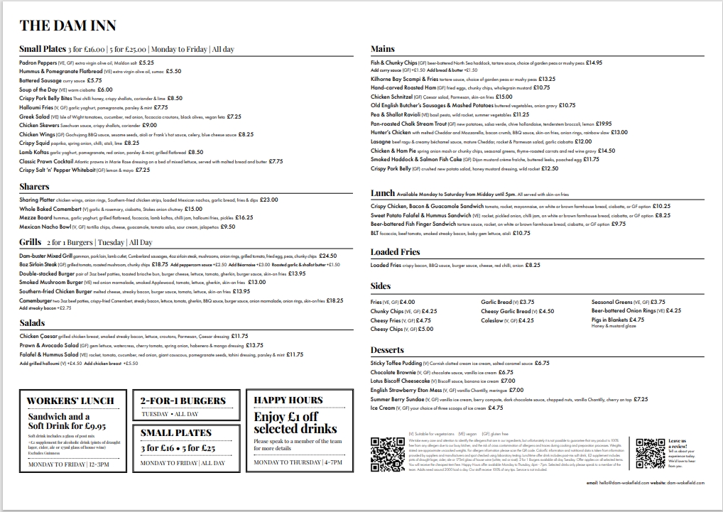 Have you tried our NEW MENU... - The Dam Inn, Newmillerdam | Facebook