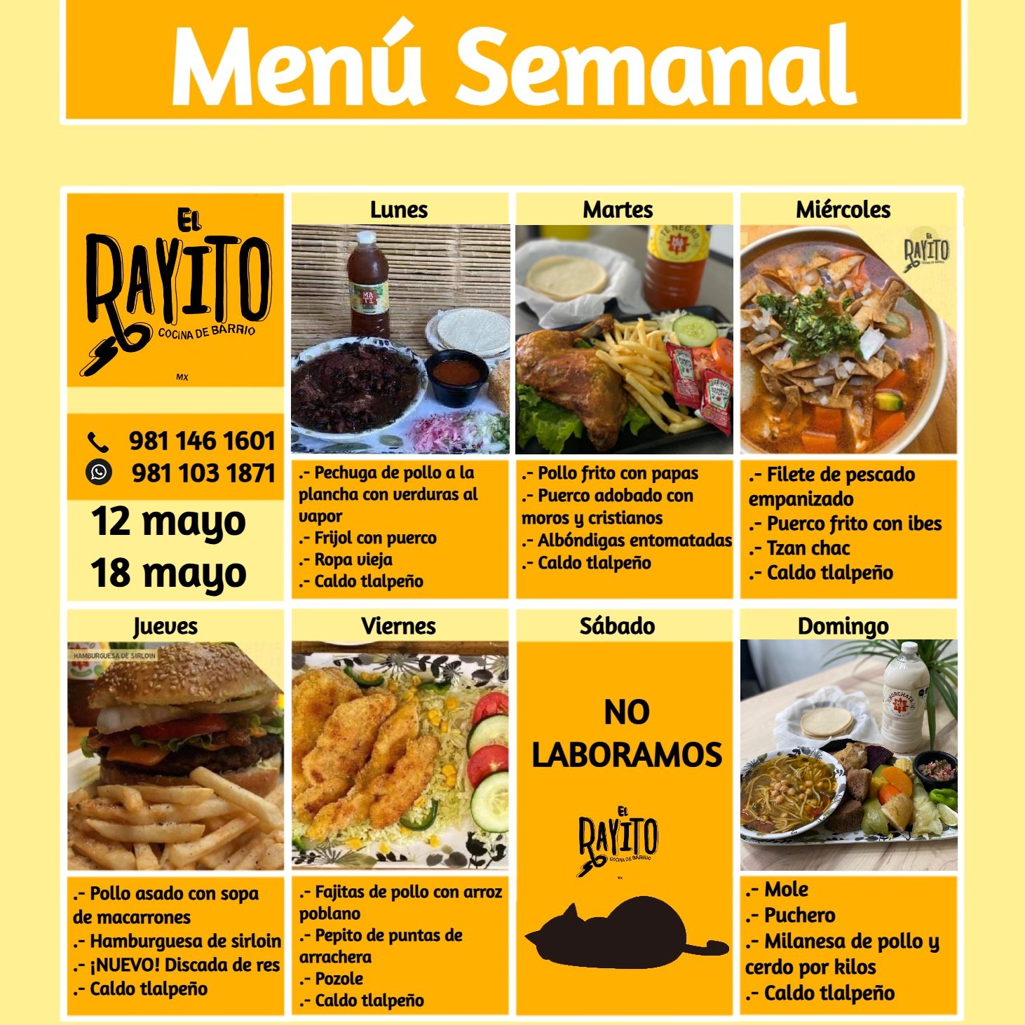 El - ⚡️DISFRUTA DE NUESTRAS COMIDAS DE LA SEMANA DEL 12 AL 18 DE MAYO⚡️ ...