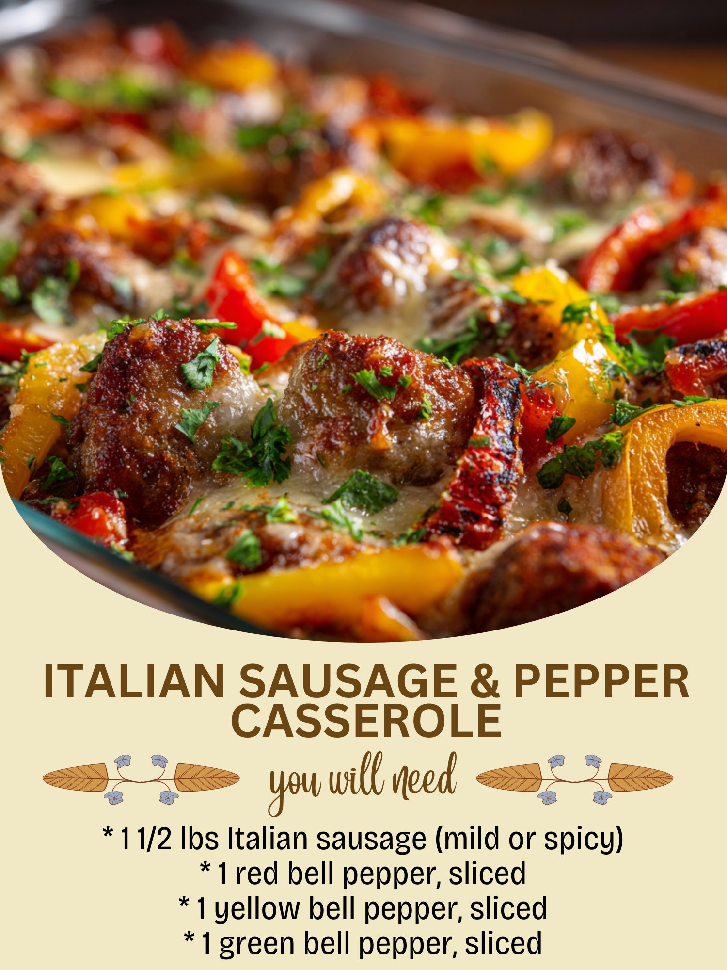 Grandma’s - 🍝🌶️ Italian Sausage & Pepper Casserole 🧀🔥 Hearty Italian ...