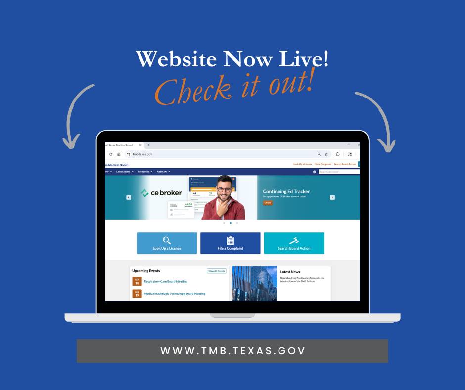🚨 The New TMB Website Is Now Live! 🚨... - Texas Medical Board | Facebook
