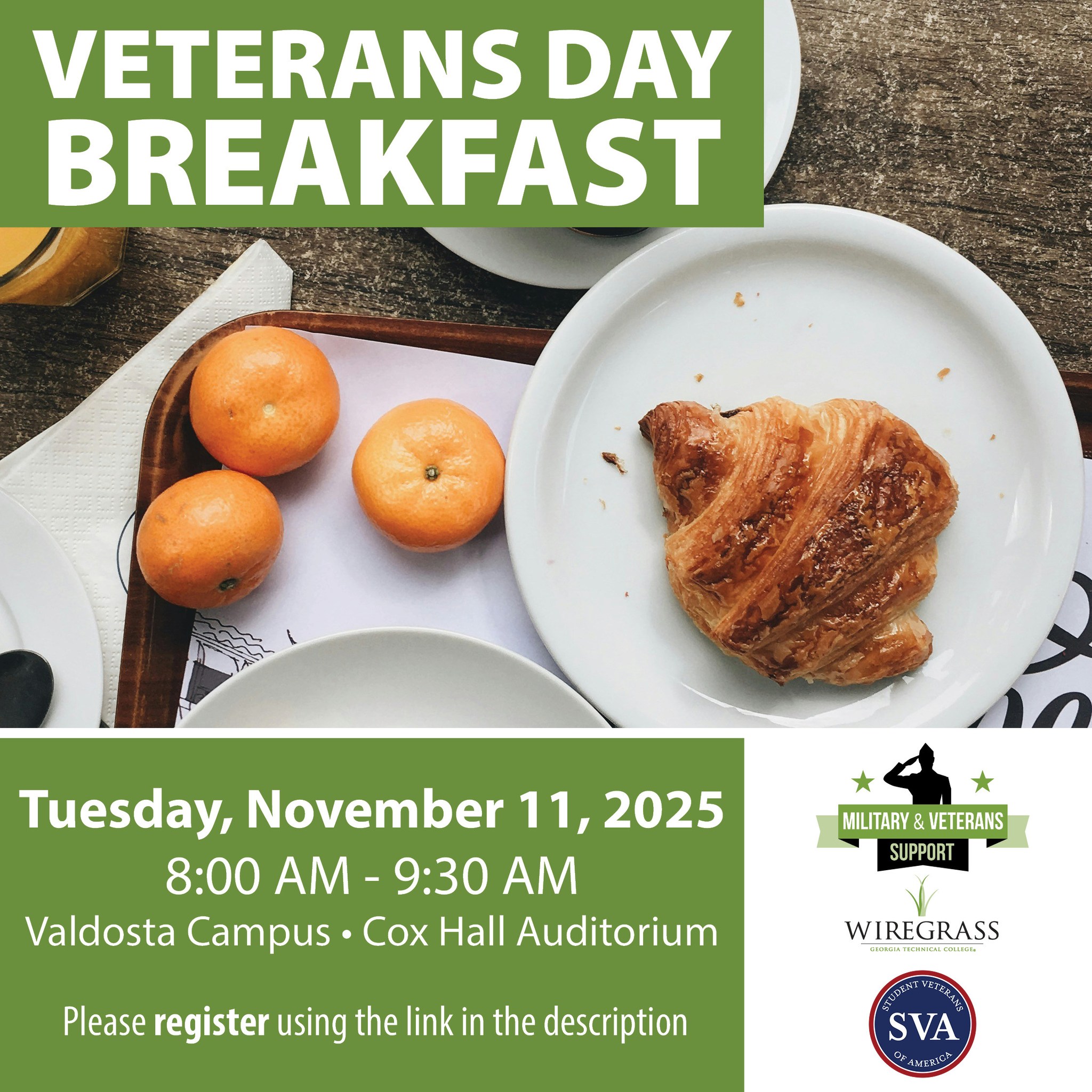 Wiregrass - Join us for a Veterans Day Breakfast on November 11th!☕️🥐 ...