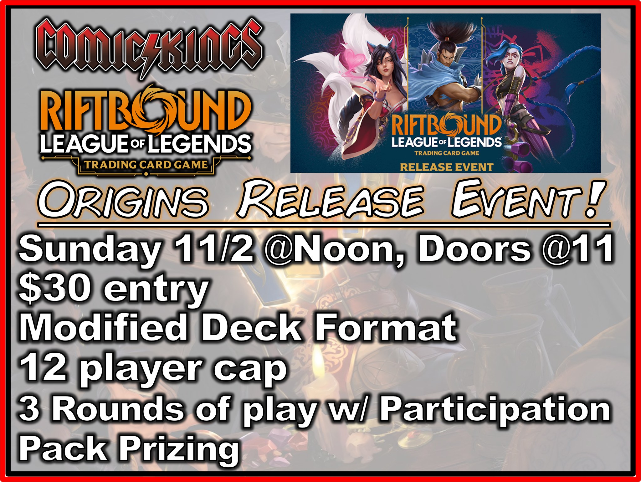 Comic - RIFTBOUND RELEASE INFORMATION! This Friday is our Riftbound ...