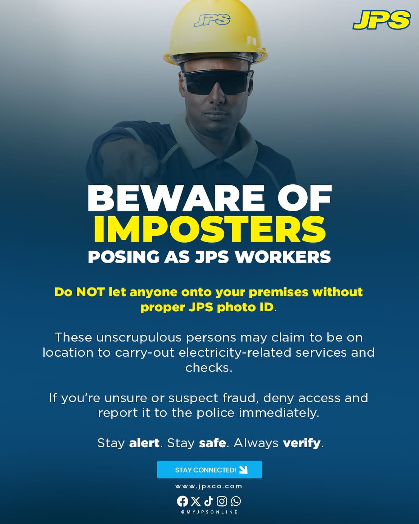 JPS - Beware of imposters posing as JPS workers. 🚨 Never... | Facebook