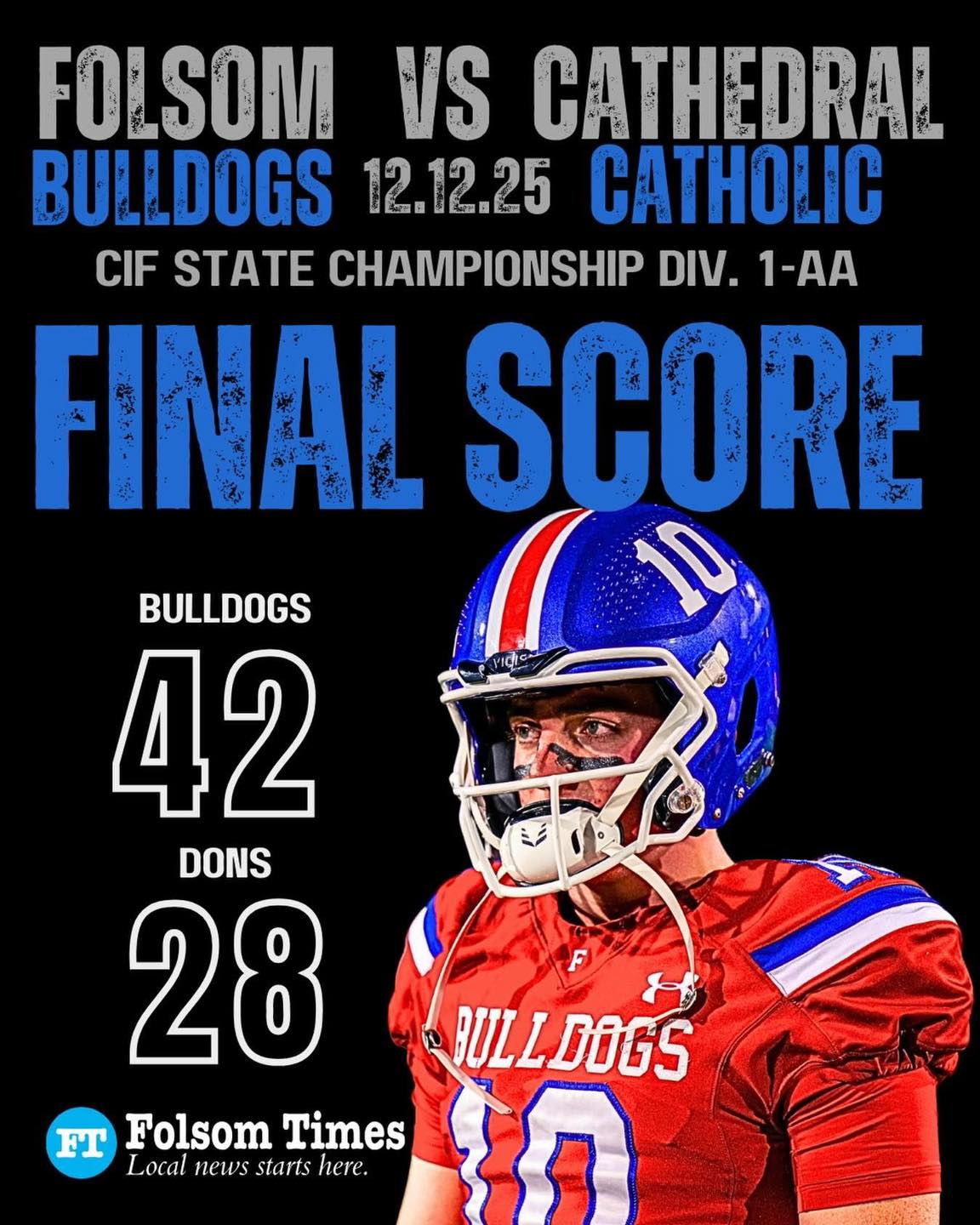 Supervisor - Congratulations to the Folsom Bulldogs D1-AA State ...