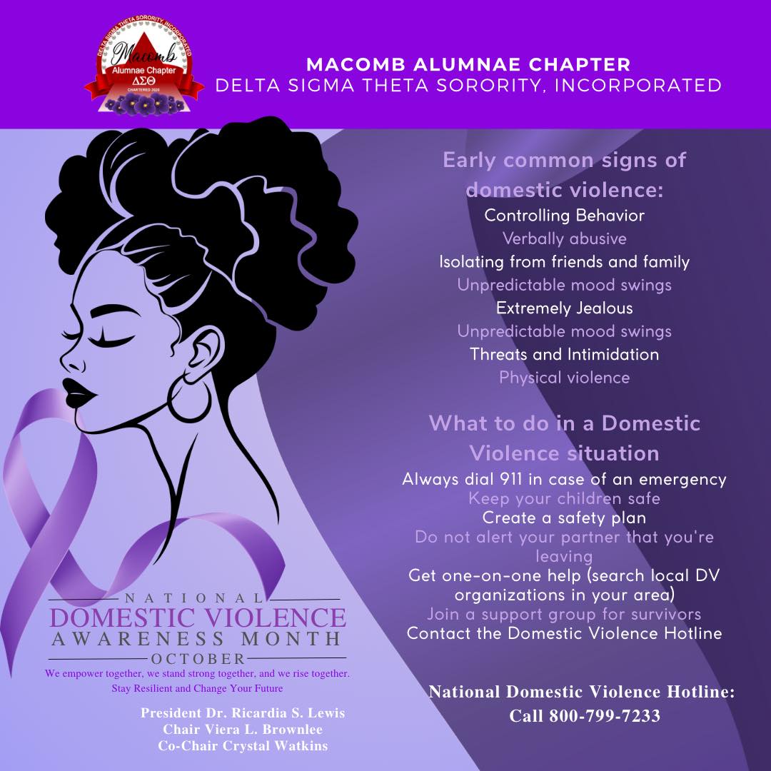 💜 October is National Domestic Violence Awareness Month 💜 The Macomb ...