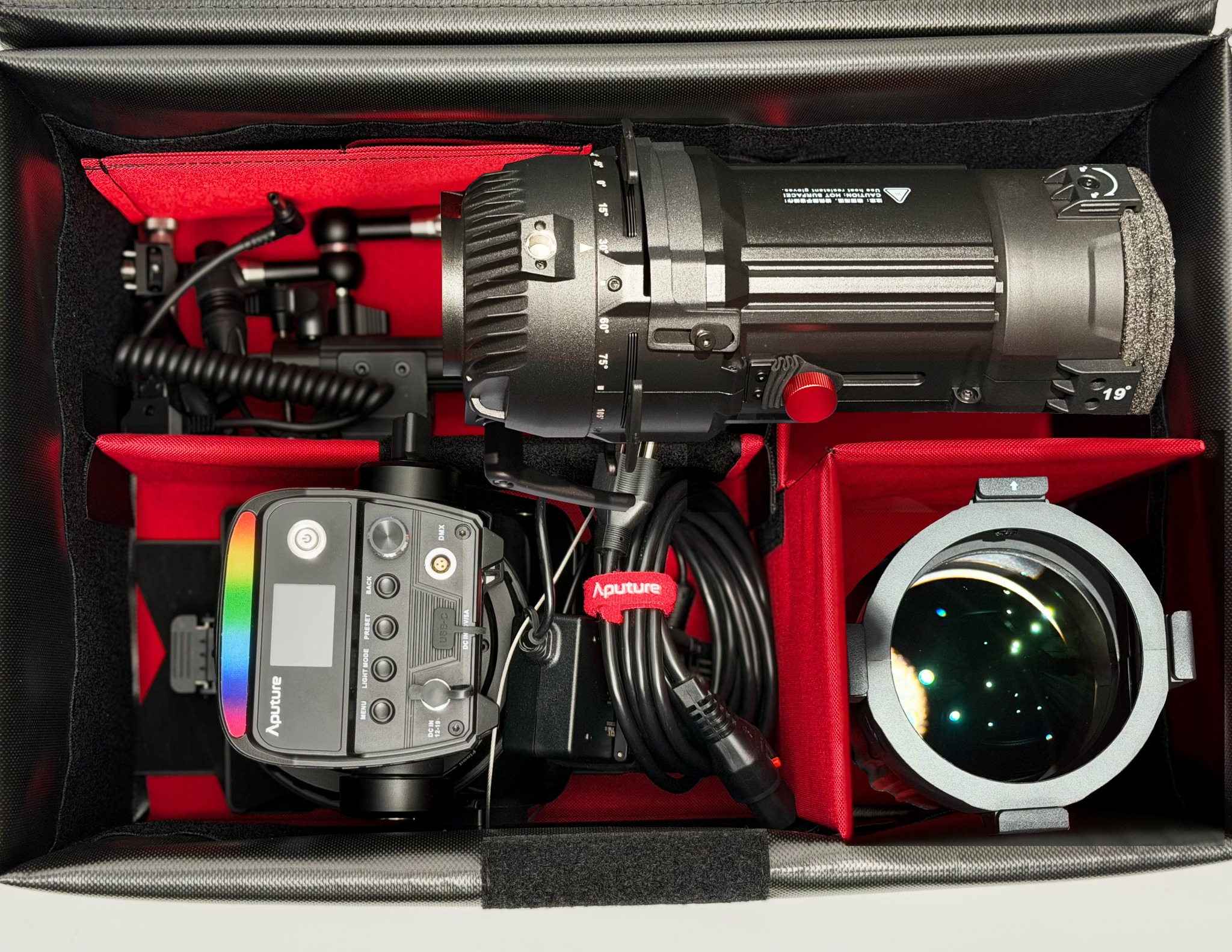 Aputure Storm 80c case with accessories