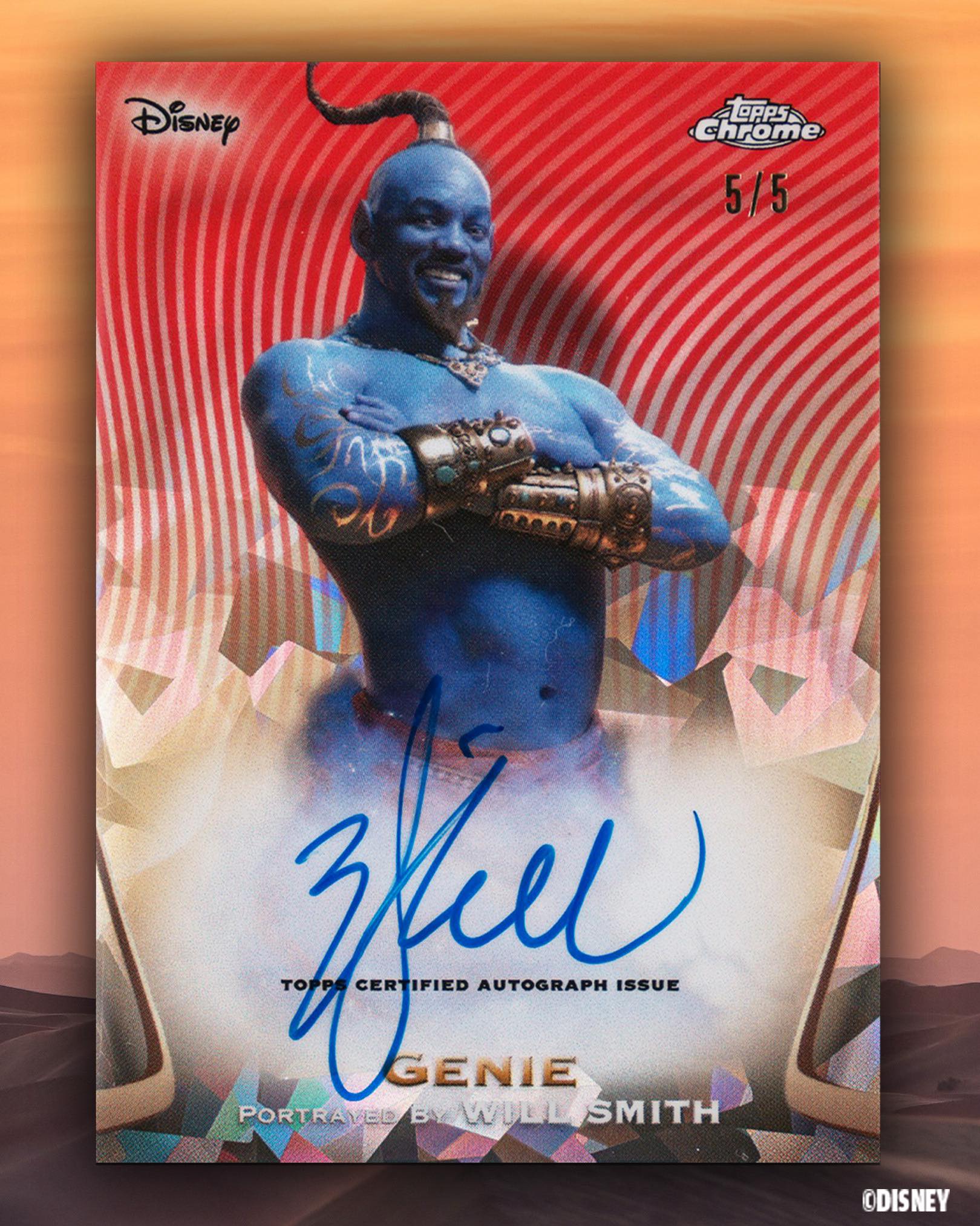 Will Smith SIGNED Genie trading cards for 2025 Disney Topps Chrome