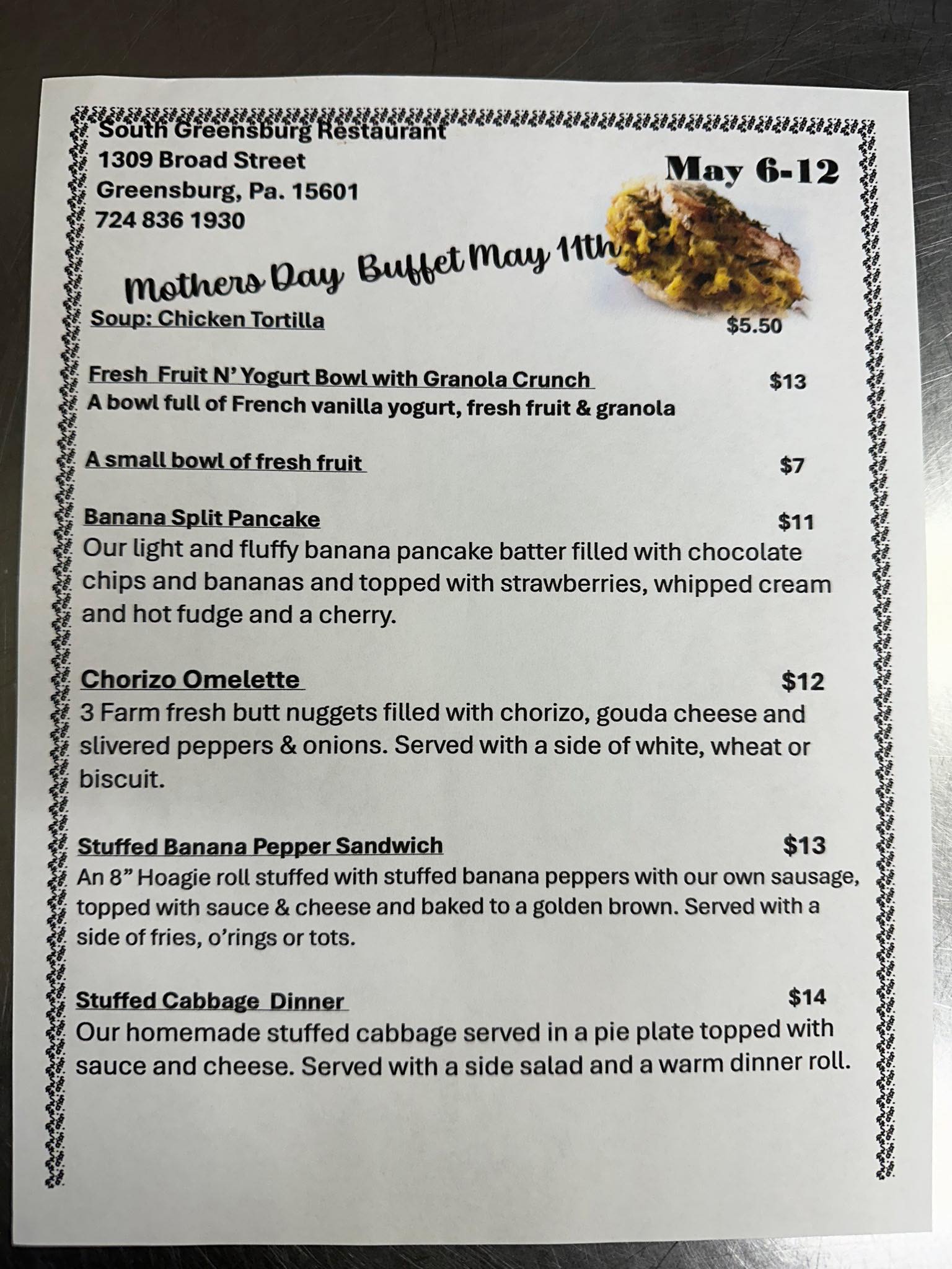 South Greensburg Restaurant | Greensburg PA