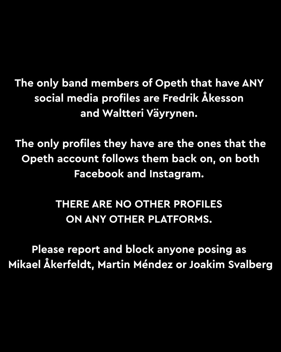 Opeth - The only band members of Opeth that have ANY... | Facebook