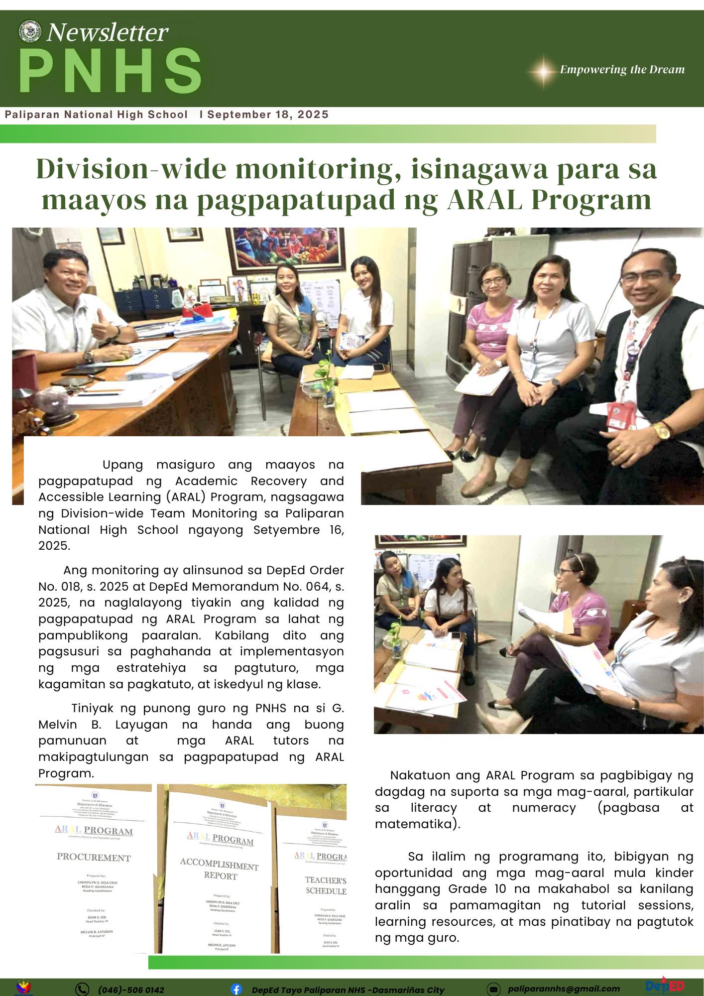 DepEd - BALITA: Division-wide monitoring, isinagawa para sa maayos na ...