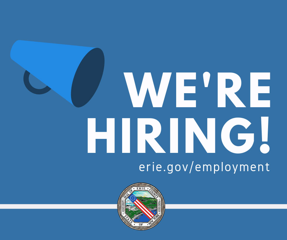 Erie County is hiring! See job listings, download an application, and even  sign up to get notifications for future job opportunities at: erie.gov/jobs