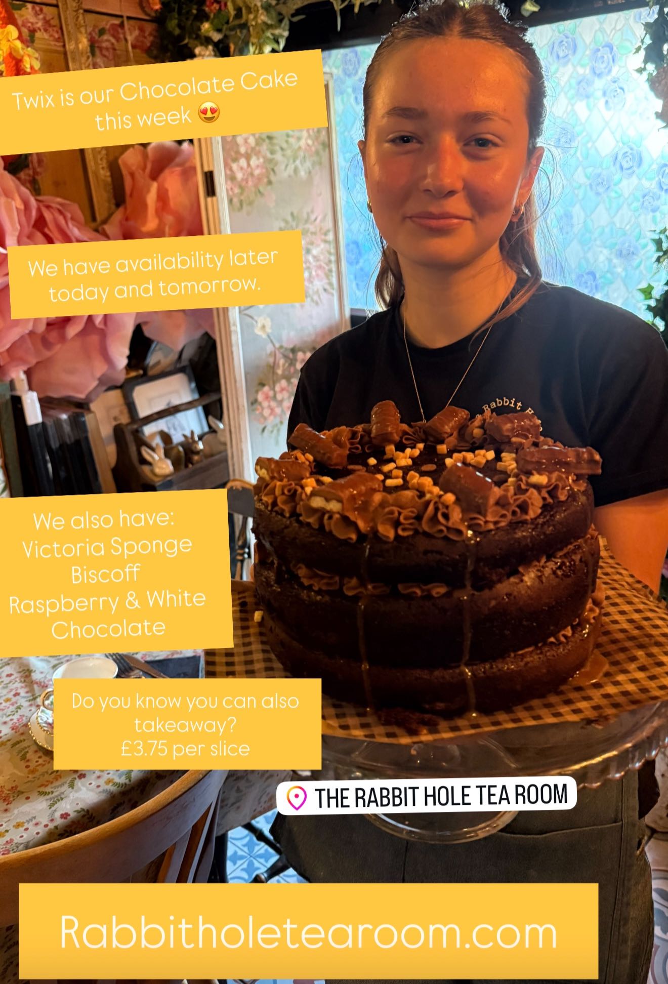 🚨 This Weeks Chocolate Cake is... - The Rabbit Hole Tea Room | Facebook