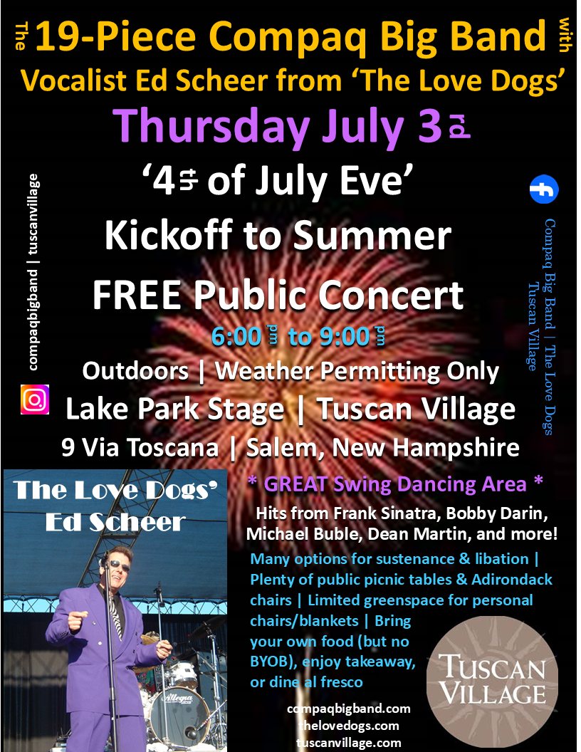19-Piece Compaq Big Band w/ Vocalist Ed Scheer at *FREE* Outdoor ...