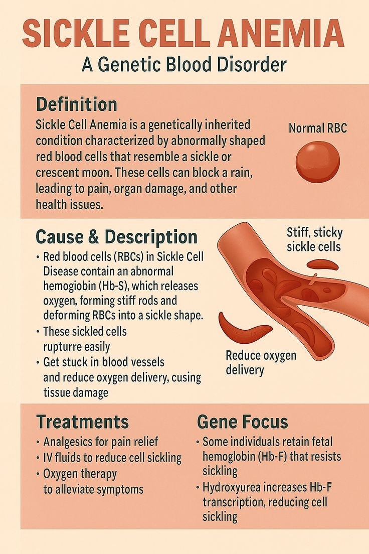 Biology - 🩸 Sickle Cell Anemia – Understanding the Blood Disorder ...