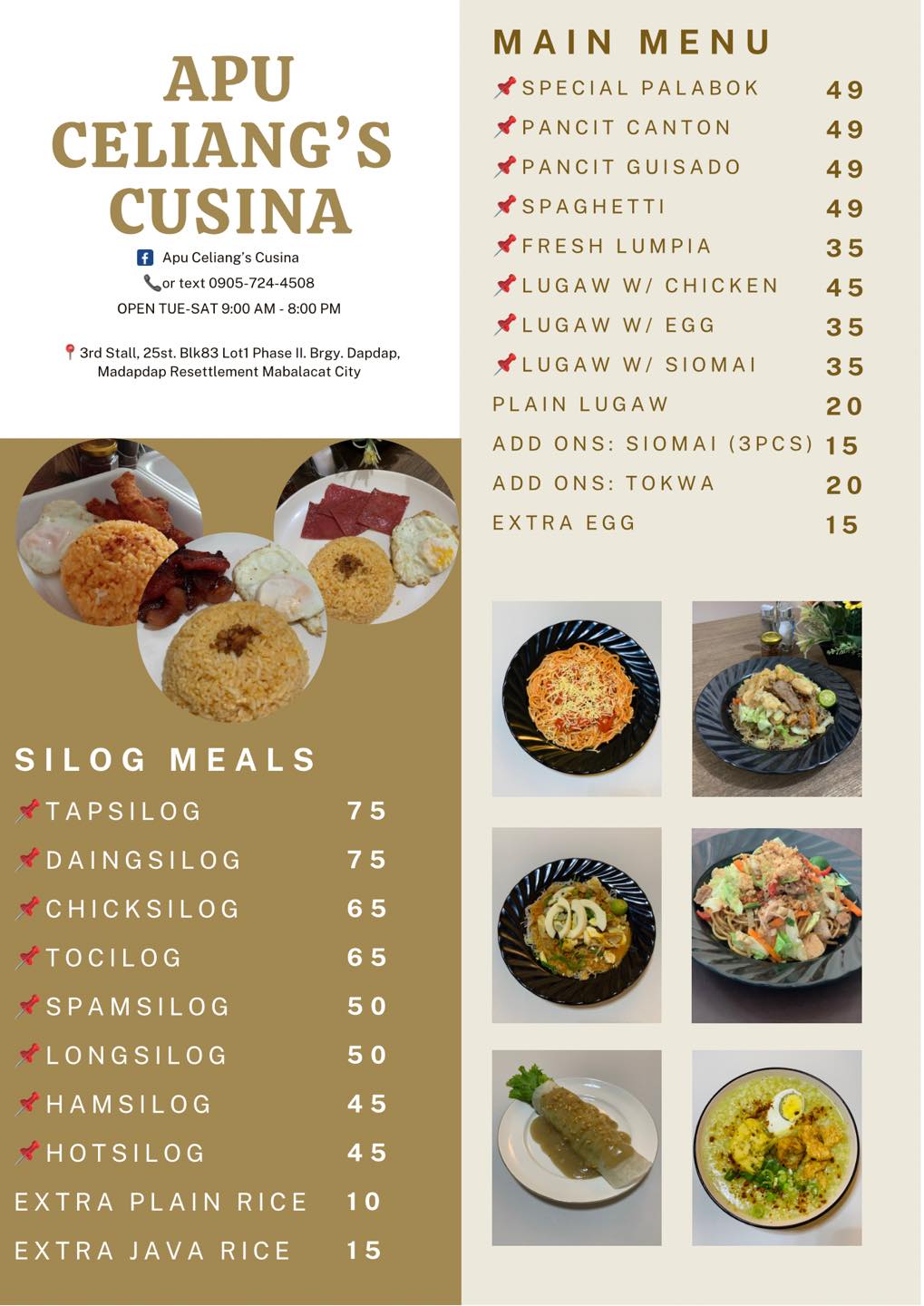 📣OUR MENU‼️ - Apu Celiang’s Cusina