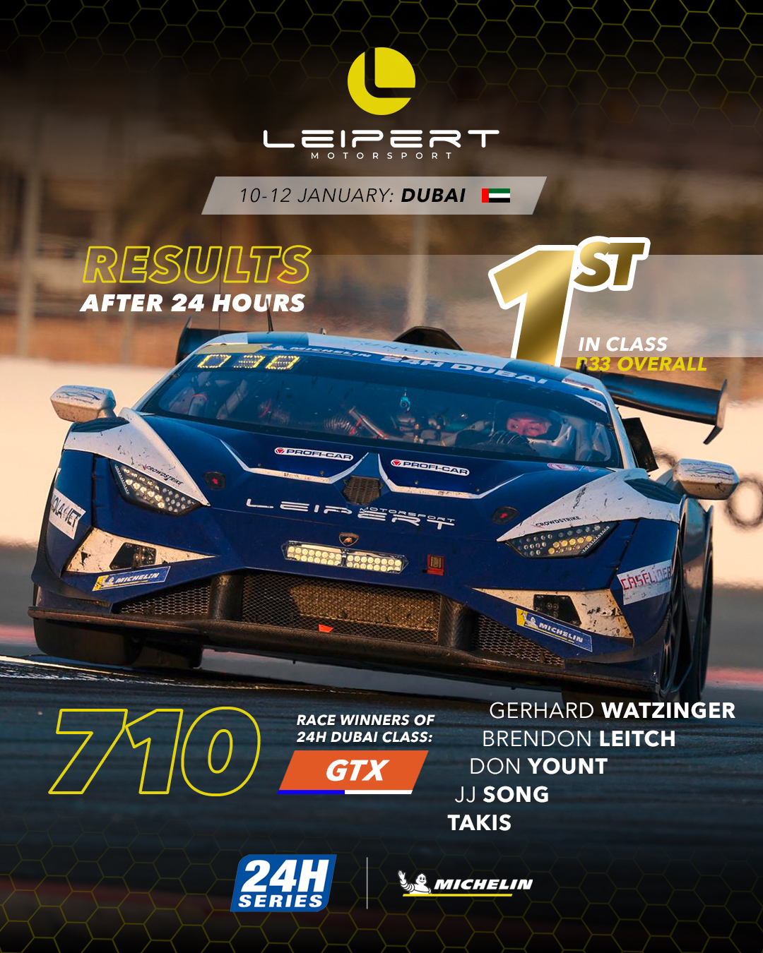 Leipert - WE DID IT! 🏆🥇🏁 After 24 hours of hard racing, managing and ...