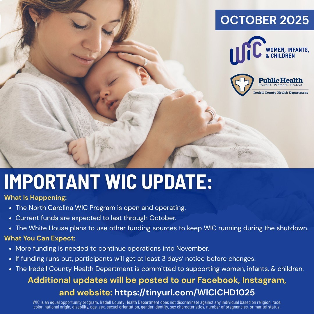 IMPORTANT WIC UPDATE... - Iredell County Health Department | Facebook