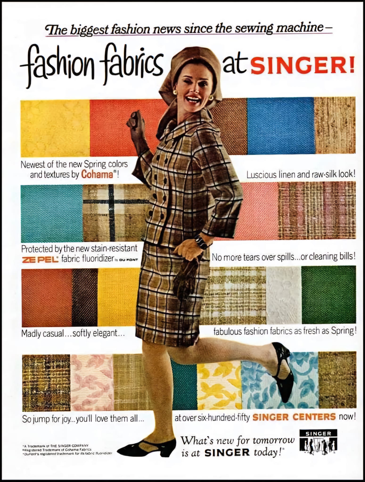 Late 1950s through the 60s, the Singer Company advertised their